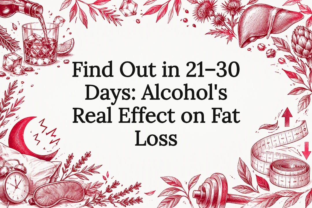 Decorative alcohol and fat loss title card